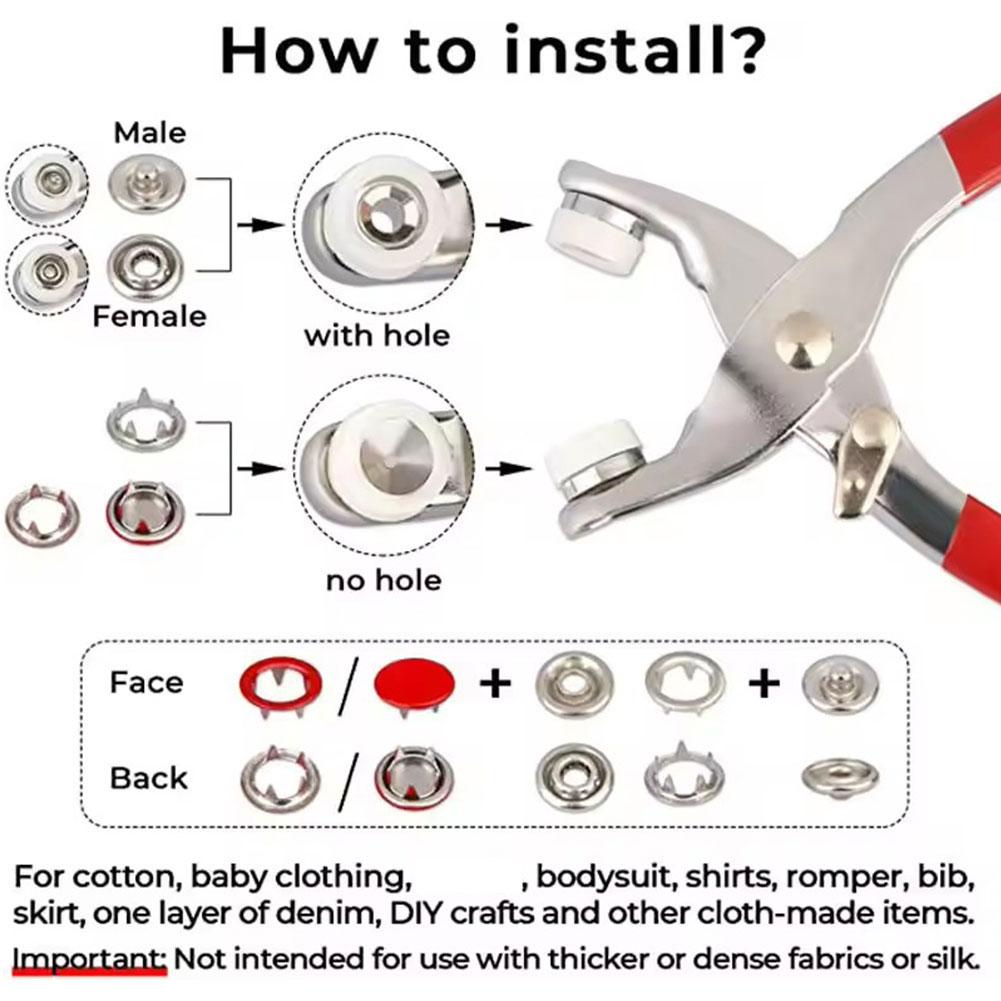 Hot 100pcs Metal Prong Snap Bu - Snap Button Plier ulasan dan harga
