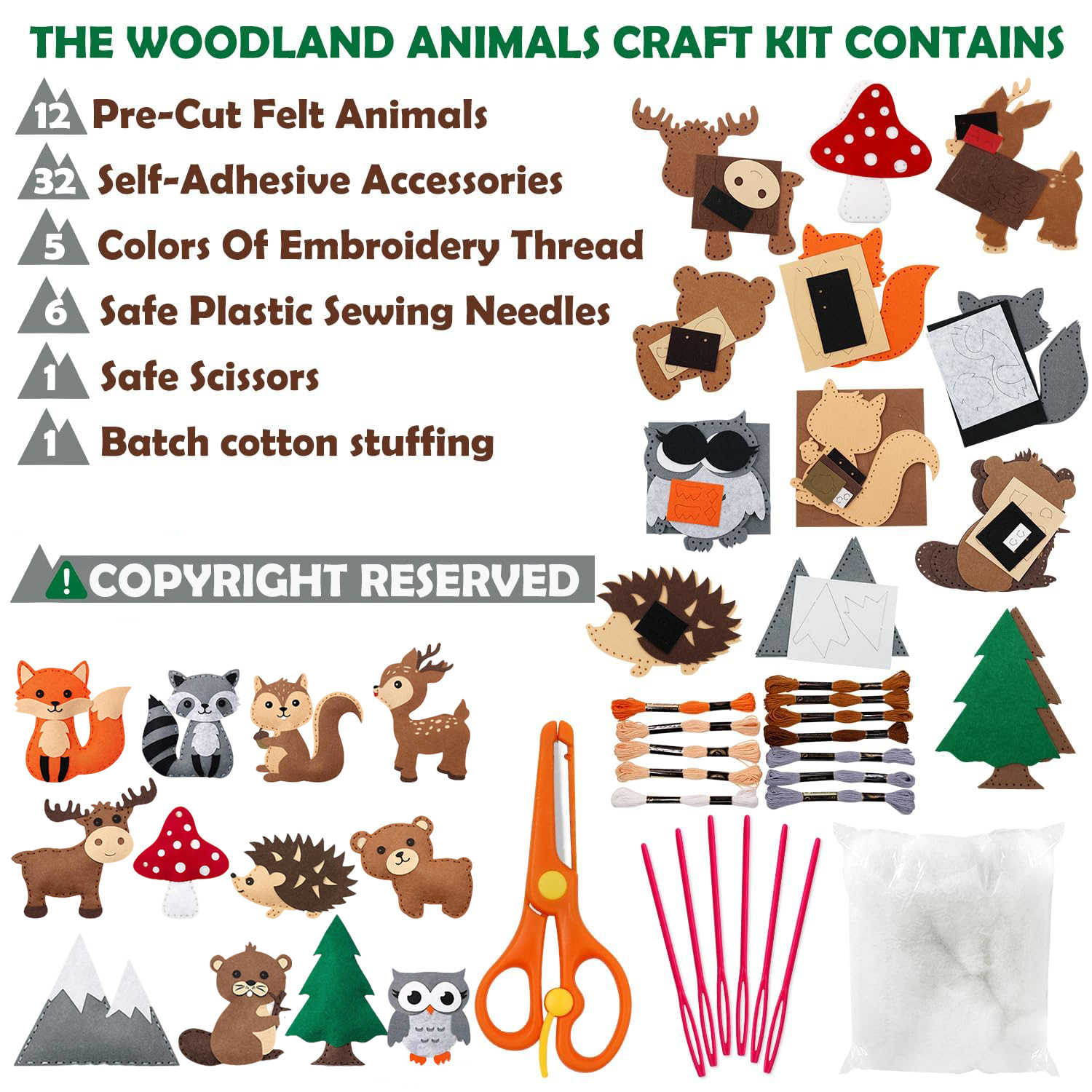 Sewing Kit for Kids Woodland A - Textile Sewing Kit ulasan dan harga