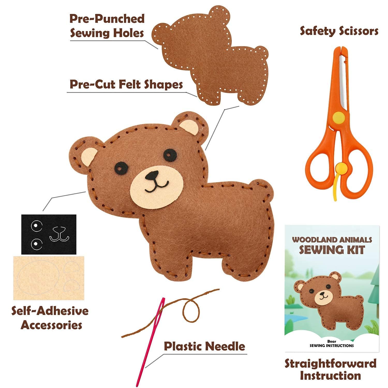 Sewing Kit for Kids Woodland A - Textile Sewing Kit ulasan dan harga