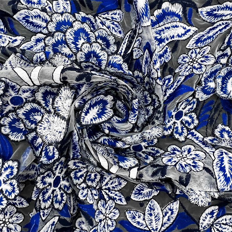 1yard Blue and white porcelain - Sewing Embroidery Fabric ulasan dan harga