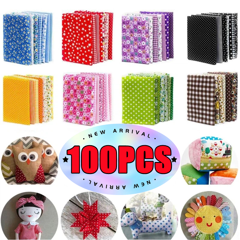 50PCS/100PCS 100% Cotton Fabri - Sewing Tweed ulasan dan harga