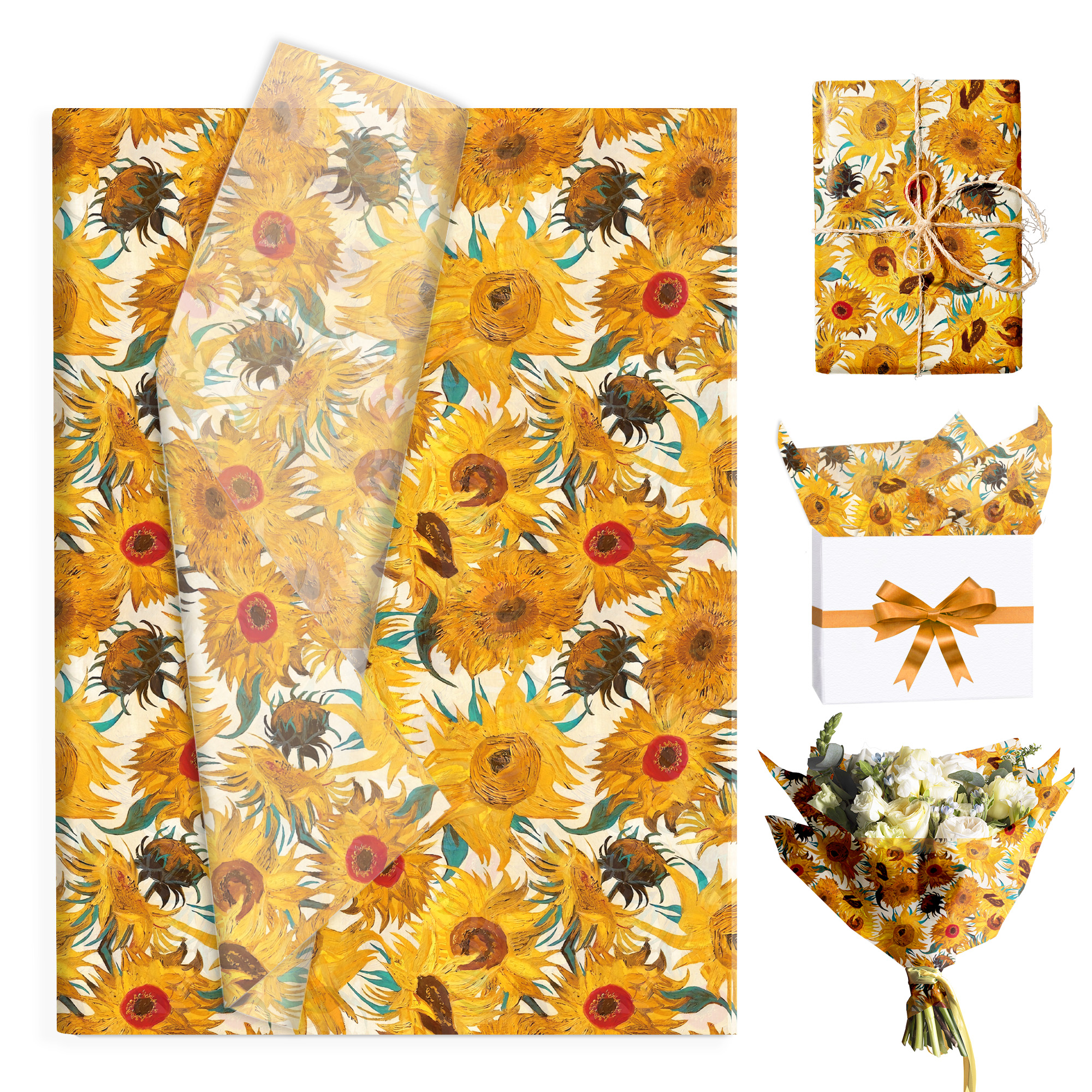 15/35pcs Sunflower Tissue Pape - Pattern Tissue Paper ulasan dan harga
