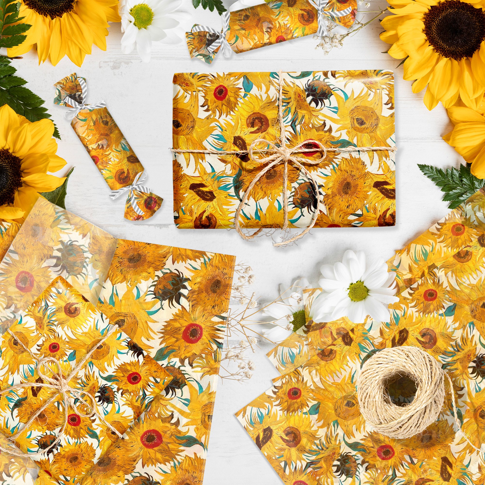 15/35pcs Sunflower Tissue Pape - Pattern Tissue Paper ulasan dan harga