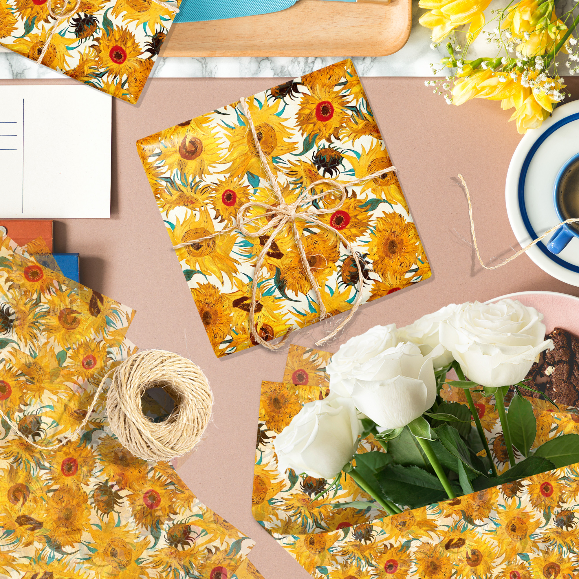 15/35pcs Sunflower Tissue Pape - Pattern Tissue Paper ulasan dan harga