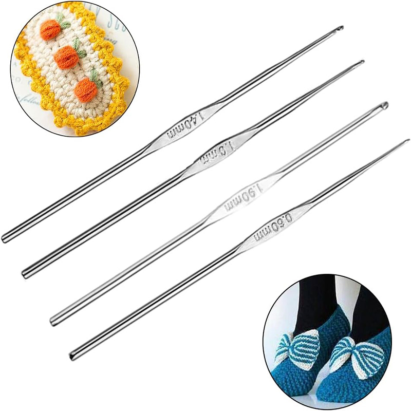 4 Pcs Stainless Steel Crochet  - Textile Sewing Kit ulasan dan harga