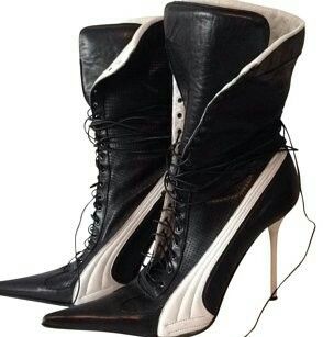 Black and red leather sexy lea - Sewing Nylon ulasan dan harga