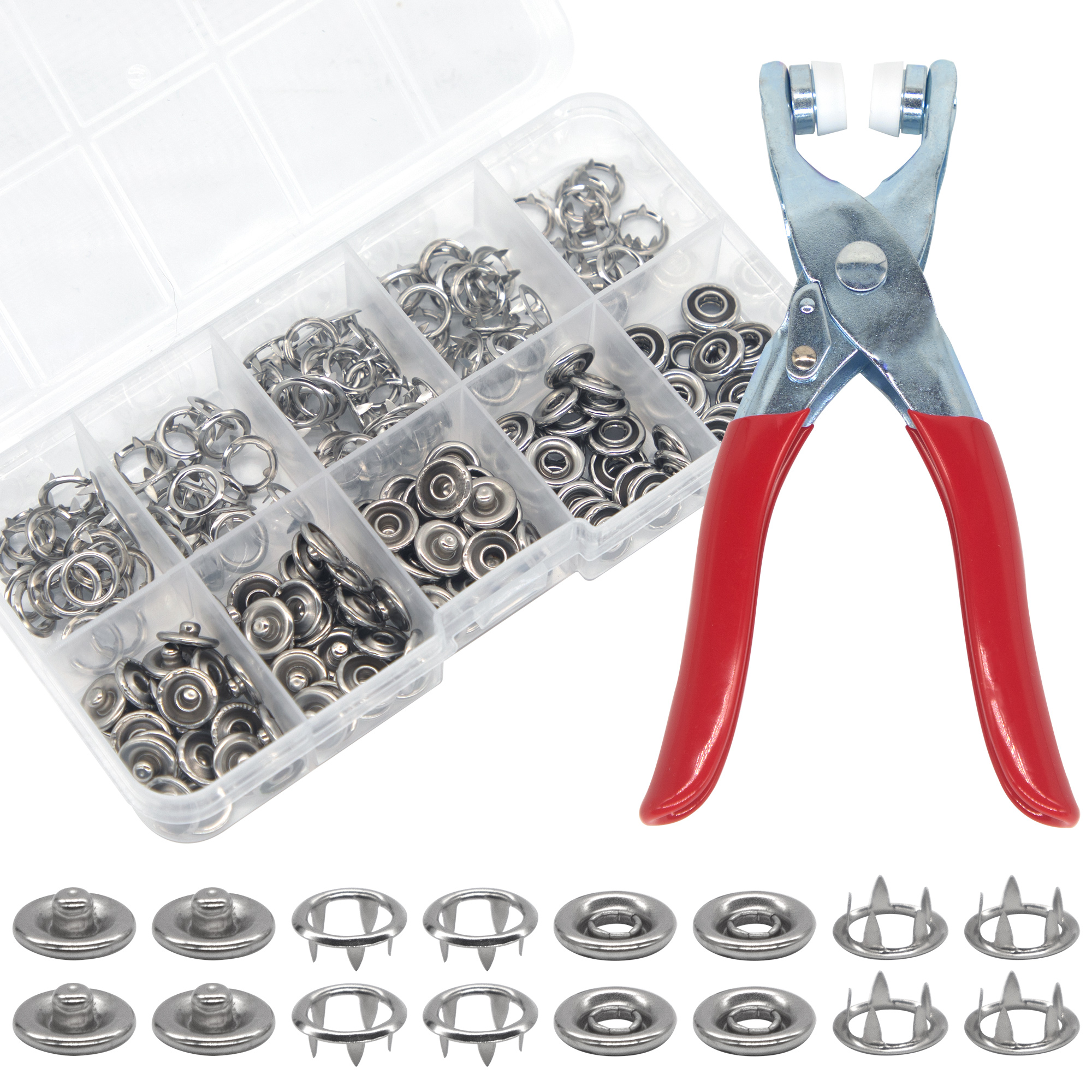 50 Sets Snap Fasteners Kit Too - Snap Button Plier ulasan dan harga