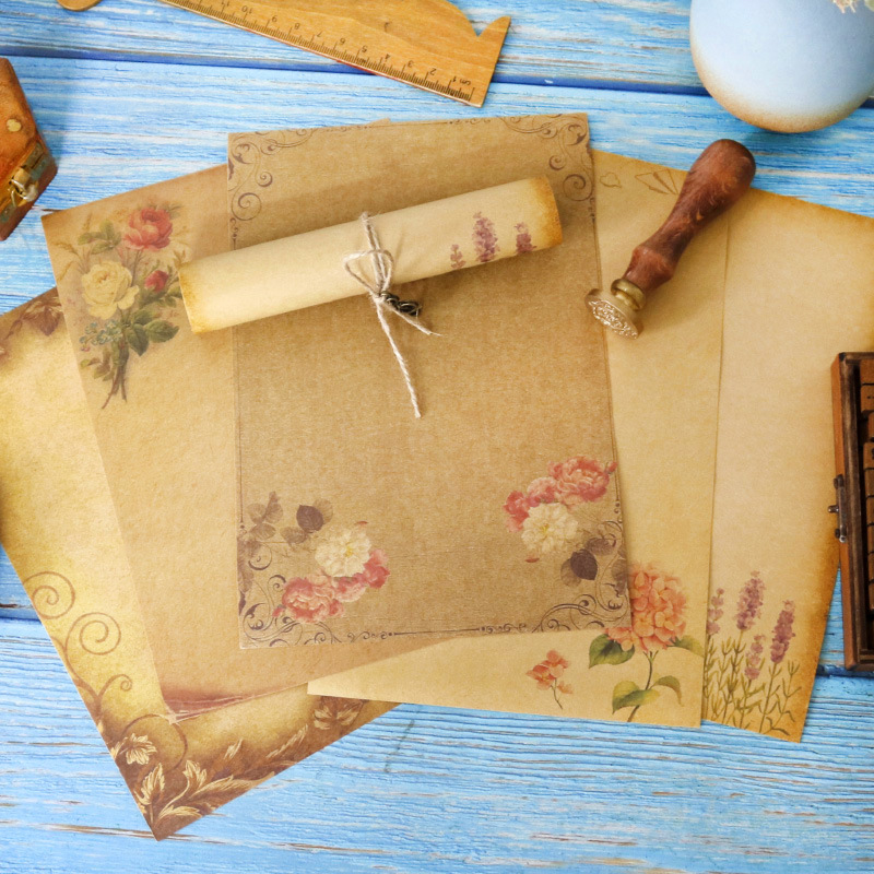 16pcs Vintage Writing Paper Ol - Pattern Tissue Paper ulasan dan harga