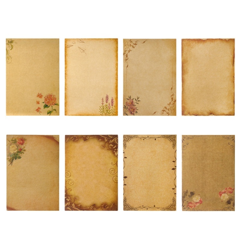 16pcs Vintage Writing Paper Ol - Pattern Tissue Paper ulasan dan harga