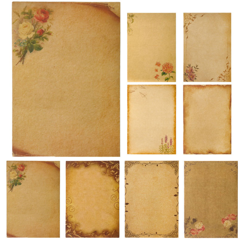 16pcs Vintage Writing Paper Ol - Pattern Tissue Paper ulasan dan harga
