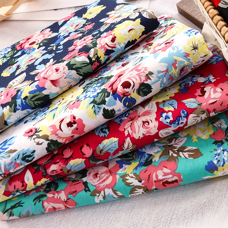 Vintage Rose Printed Fabric fo - Vintage Sewing Textile ulasan dan harga
