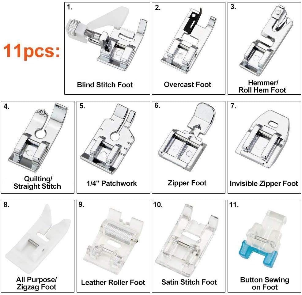 11Pcs Presser Feet Set - Walki - Textile Sewing Kit ulasan dan harga