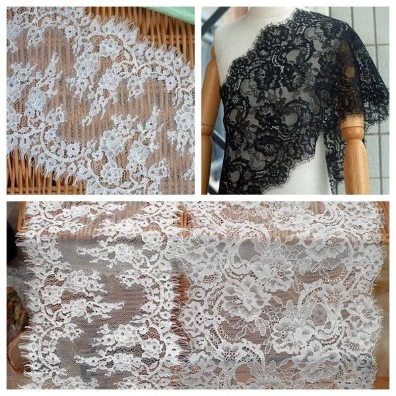 3M， High Quality Eyelash Lace  - Sewing Embroidery Fabric ulasan dan harga