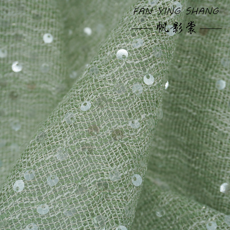 The Pale Green Sequins Tweed F - Sewing Tweed ulasan dan harga