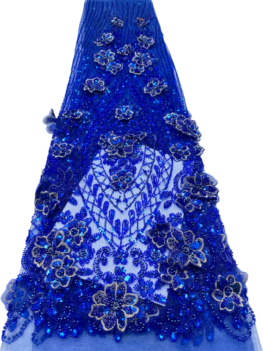 Luxury Green Beads Lace Fabric - Sewing Embroidery Fabric ulasan dan harga