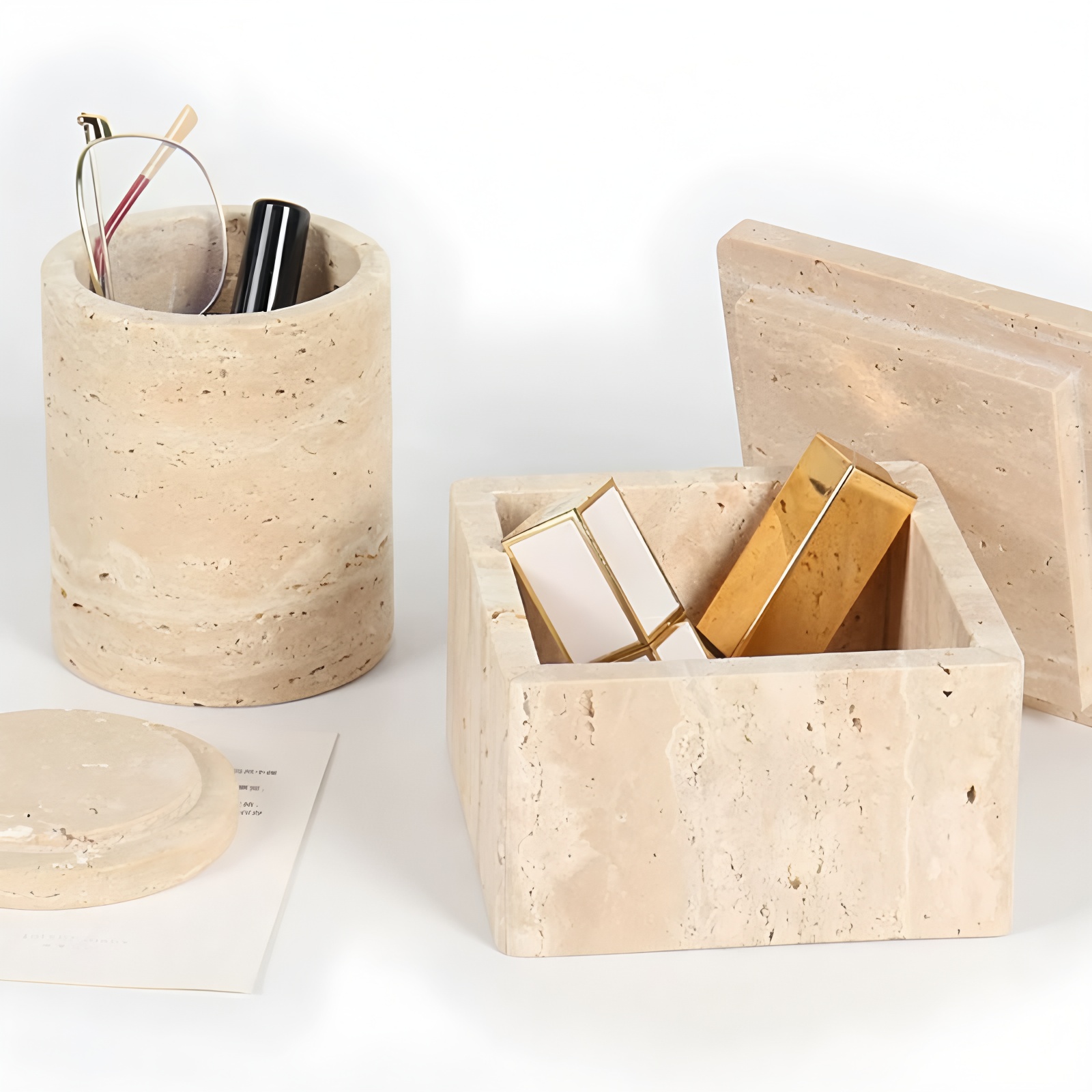Natural Marble Storage Contain - Sewing Cotton ulasan dan harga