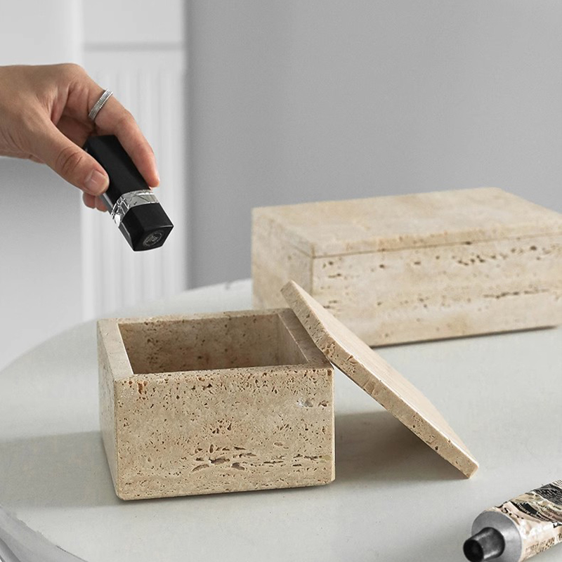 Natural Marble Storage Contain - Sewing Cotton ulasan dan harga