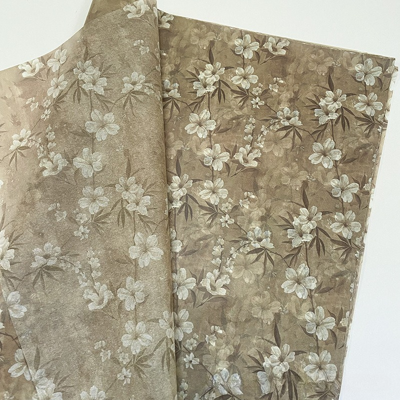 10/25pcs of Brown Apricot Blos - Pattern Tissue Paper ulasan dan harga