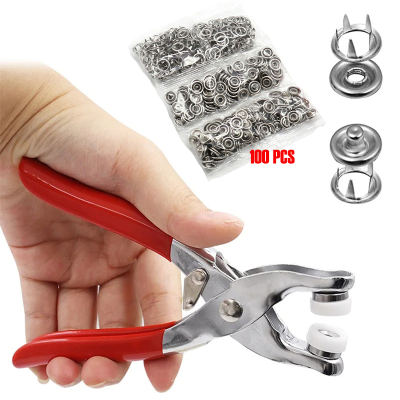 100pc Five-prong ButtonInstall - Snap Button Plier ulasan dan harga